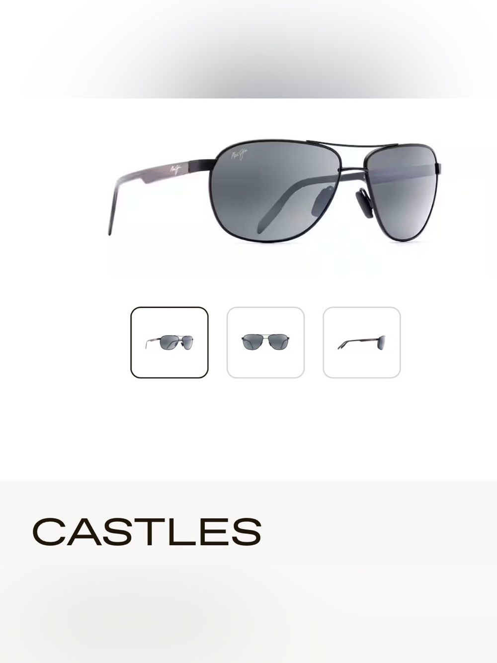 Maui Jim Castles Black Frame Sunglasses with Dark Lenses made in Italy 🇮🇹